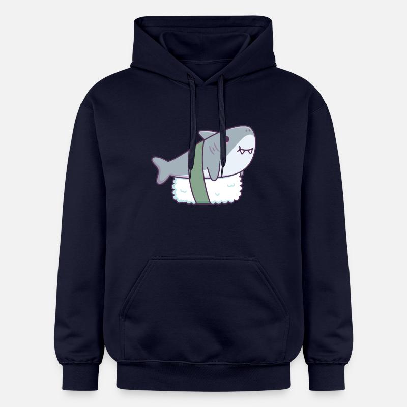 Requin mignon Sushi Riz Drôle - Sweat à capuche Softstyle® Gildan Unisexe - bleu marine