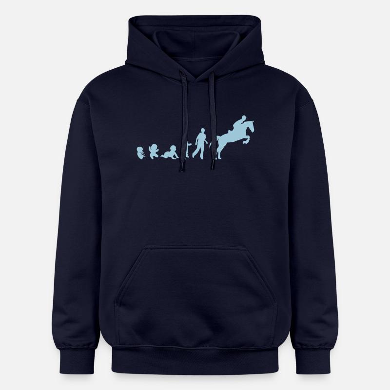 evolution equitation cheval3 obstacle sa - Sweat à capuche Softstyle® Gildan Unisexe - bleu marine