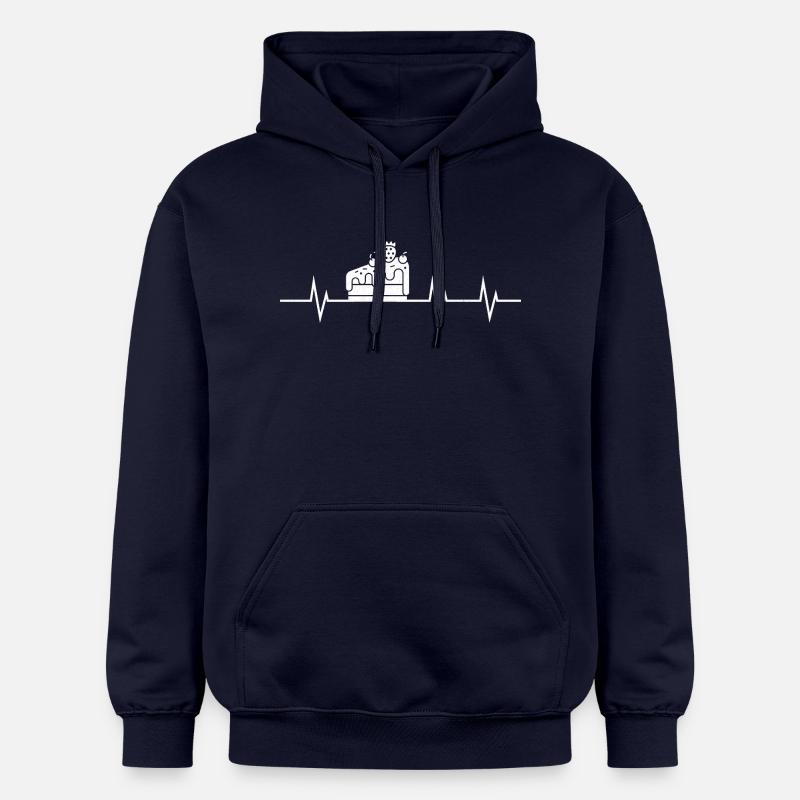 Battement de cœur de douceur - Sweat à capuche Softstyle® Gildan Unisexe - bleu marine