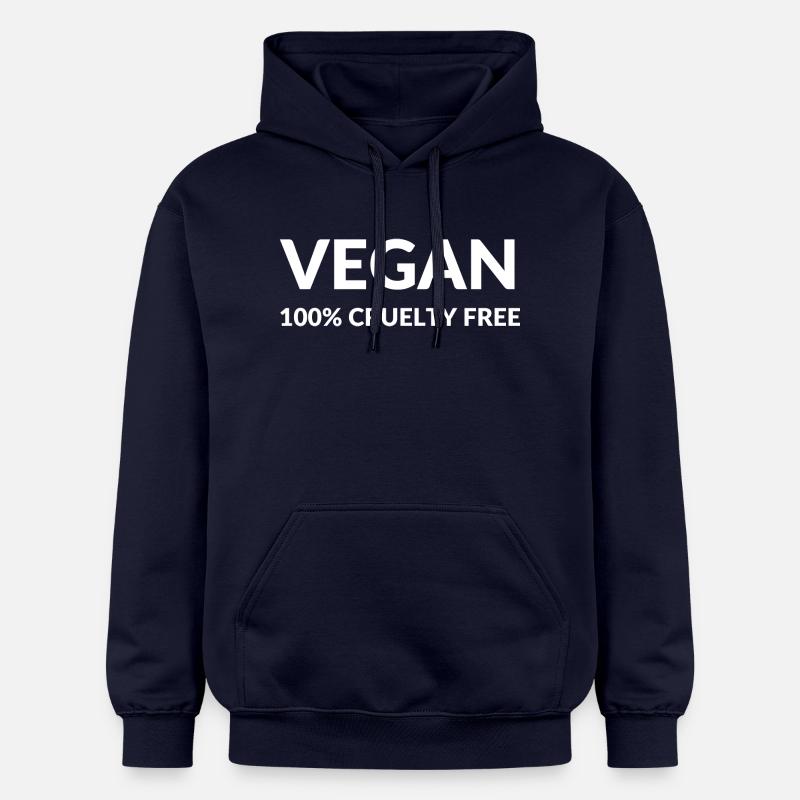 VEGAN 100 pourcent CRUELTY Free - Sweat à capuche Softstyle® Gildan Unisexe - bleu marine