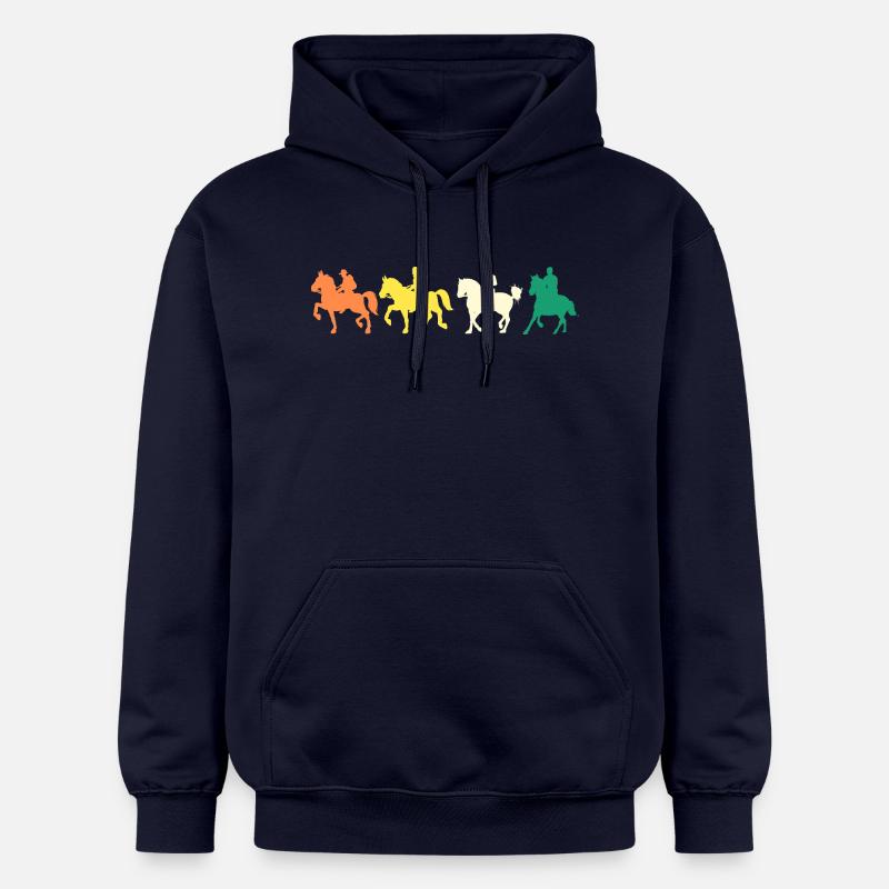 Monter des chevaux Evolution - Sweat à capuche Softstyle® Gildan Unisexe - bleu marine