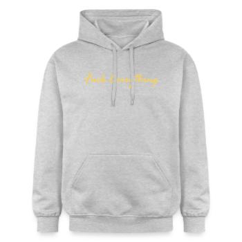 SCHEISS AUF ALLES - Gildan Unisex Softstyle® Midweight Hoodie - Hellgrau meliert - Vorne - Liana (172cm) & Jaron (178cm)