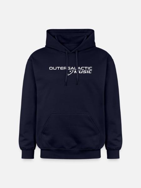 Outergalactic Music logo white - Gildan Unisex Softstyle® Midweight Hoodie - navy