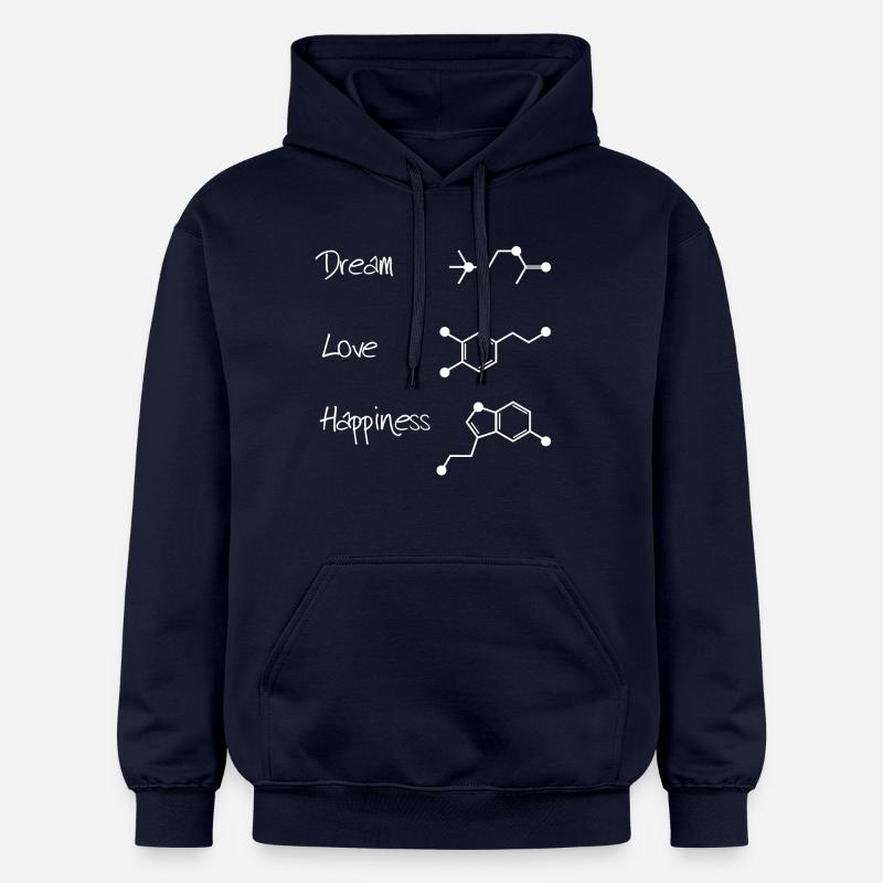 Dream Love Happyness - molécules - Sweat à capuche Softstyle® Gildan Unisexe - bleu marine