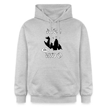 OUI! KIDO - Wörter der Wörter - FRANCOIS VILLE - Gildan Unisex Softstyle® Midweight Hoodie - Hellgrau meliert - Vorne - Liana (172cm) & Jaron (178cm)