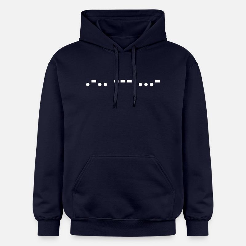 Code Morse Amour - Sweat à capuche Softstyle® Gildan Unisexe - bleu marine