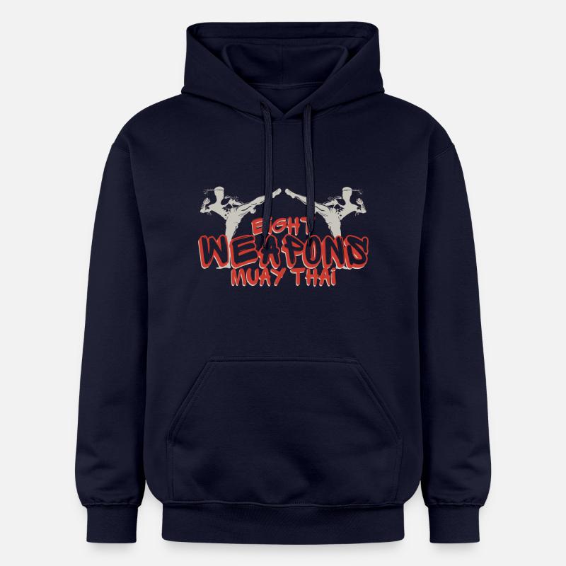 Muay Thaï - Sweat à capuche Softstyle® Gildan Unisexe - bleu marine