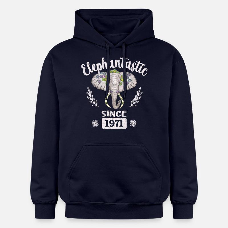 Elephantastic depuis 1971 - Sweat à capuche Softstyle® Gildan Unisexe - bleu marine