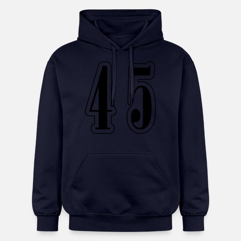 45 Symbole numérique - Sweat à capuche Softstyle® Gildan Unisexe - bleu marine