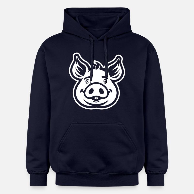 Cochon Cochon - Sweat à capuche Softstyle® Gildan Unisexe - bleu marine