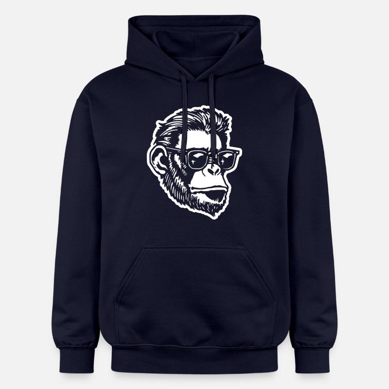 Singe Singe Visage de Singe - Sweat à capuche Softstyle® Gildan Unisexe - bleu marine