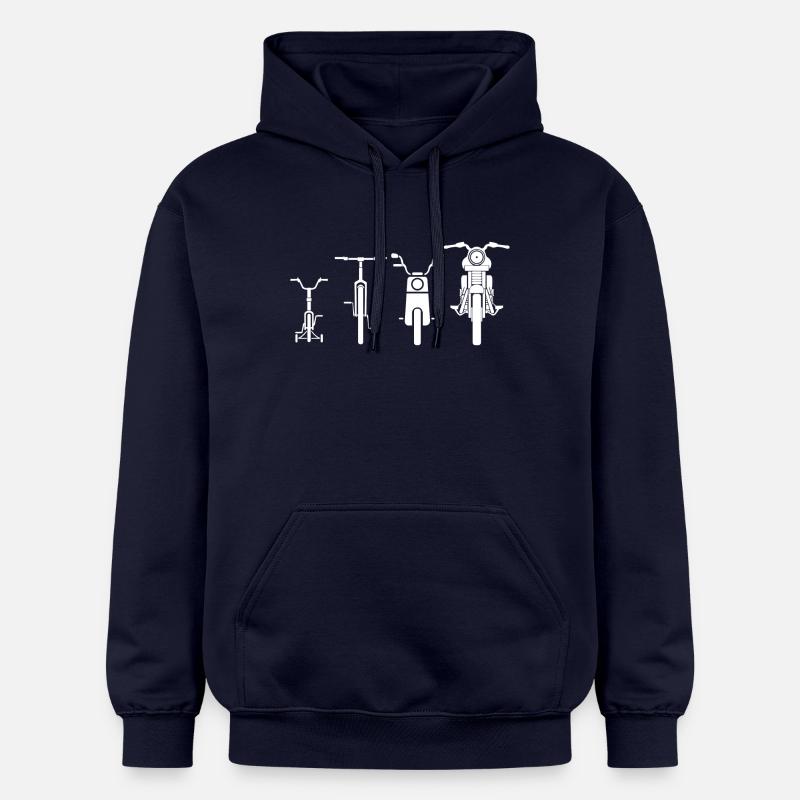 Motorrad Evolution - Geschenk - Gildan Unisex Softstyle® Midweight Hoodie - Navy