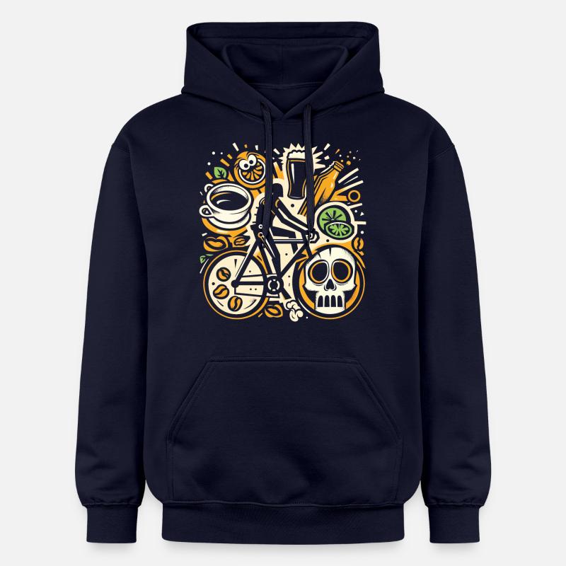 Radfahren, Bier & Kaffee - Perfekte Geschenkidee - Gildan Unisex Softstyle® Midweight Hoodie - Navy