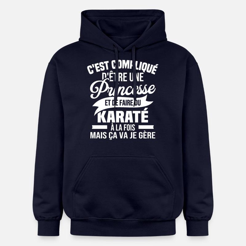 Princesse et karaté - Sweat à capuche Softstyle® Gildan Unisexe - bleu marine