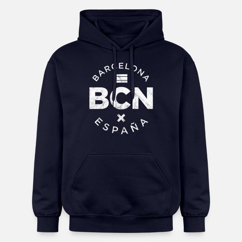 BCN, Barcelone - Sweat à capuche Softstyle® Gildan Unisexe - bleu marine
