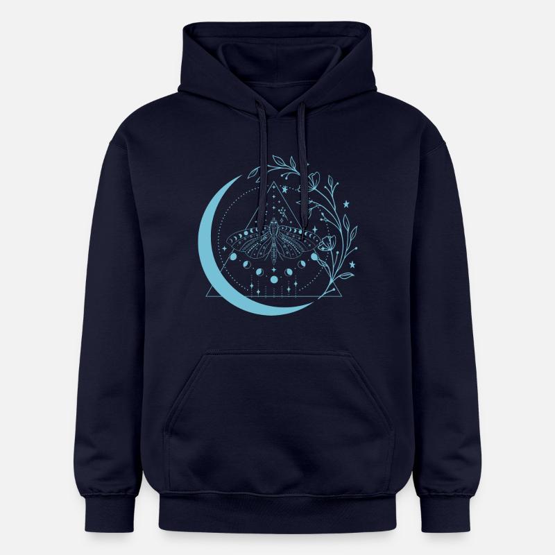 Fleurs de lune de mite - Sweat à capuche Softstyle® Gildan Unisexe - bleu marine