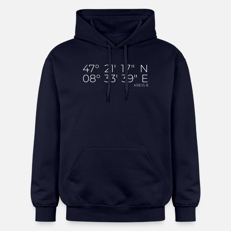 Coordonnées District 8 Zurich - Sweat à capuche Softstyle® Gildan Unisexe - bleu marine