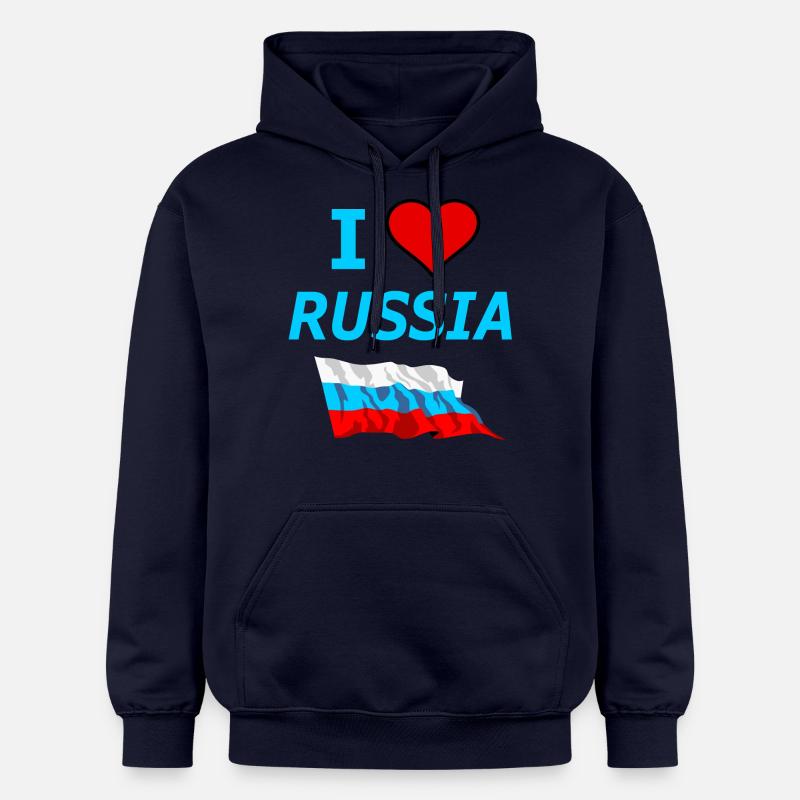 J'aime la Russie - Sweat à capuche Softstyle® Gildan Unisexe - bleu marine