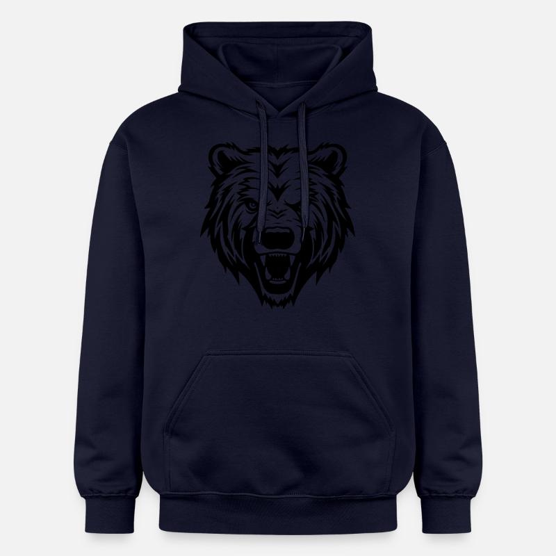 Tête de grizzli - Sweat à capuche Softstyle® Gildan Unisexe - bleu marine
