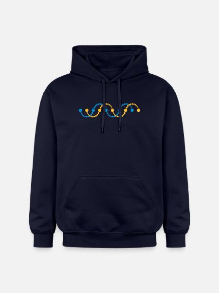 DNA helix spiral crop circle serpent frequency DNS - Sudadera con capucha unisex de peso medio Softstyle® de Gildan - azul marino