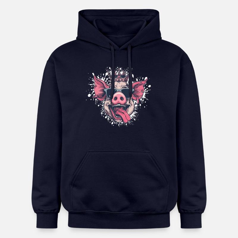 Cochon Drôle - Sweat à capuche Softstyle® Gildan Unisexe - bleu marine