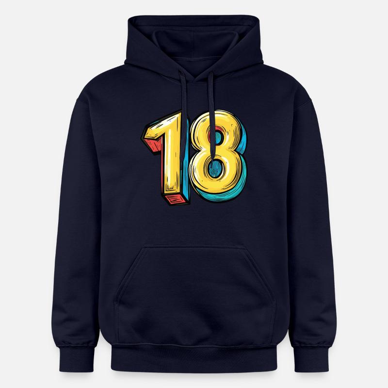 Bande dessinée à 18 chiffres - Sweat à capuche Softstyle® Gildan Unisexe - bleu marine