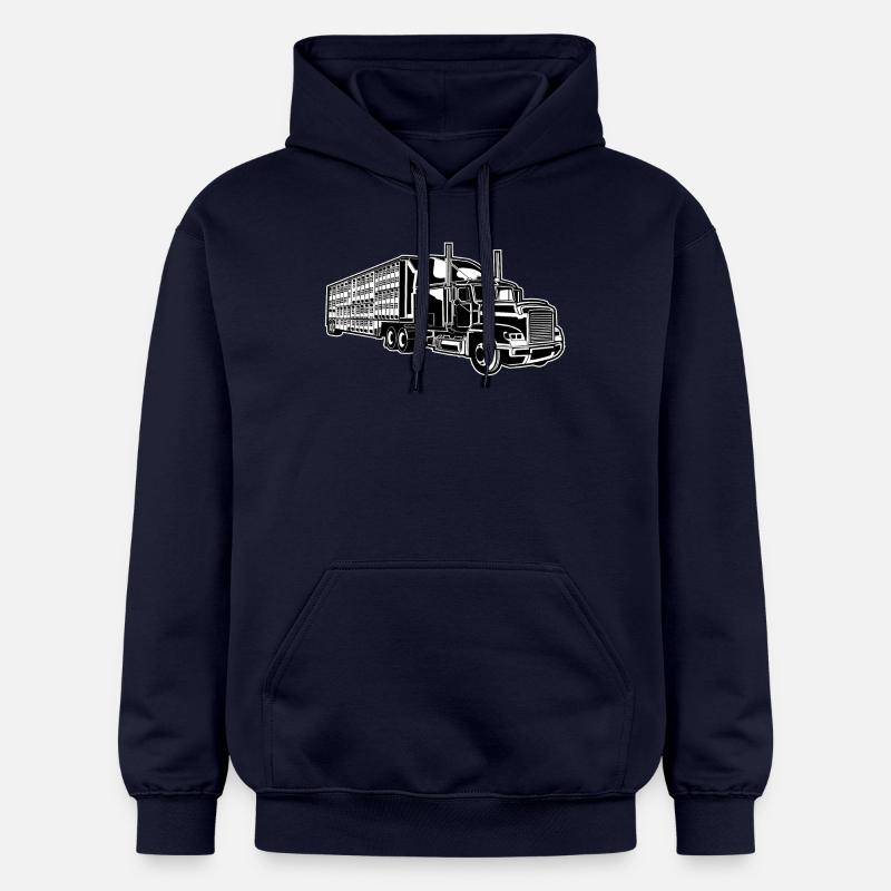 Camion / camion 01_schwarz blanc - Sweat à capuche Softstyle® Gildan Unisexe - bleu marine
