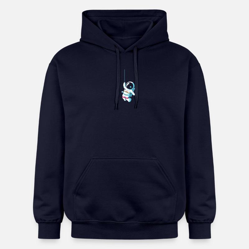 Astronaute accroché sur la lune - Sweat à capuche Softstyle® Gildan Unisexe - bleu marine