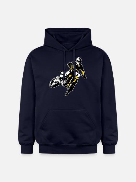 MotoCross - Sweat à capuche Softstyle® Gildan Unisexe - bleu marine