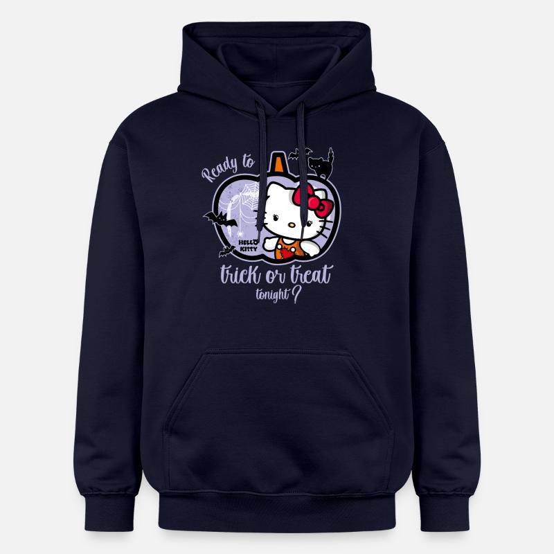 Hello Kitty Halloween Truco o trato - Sudadera con capucha unisex de peso medio Softstyle® de Gildan - azul marino