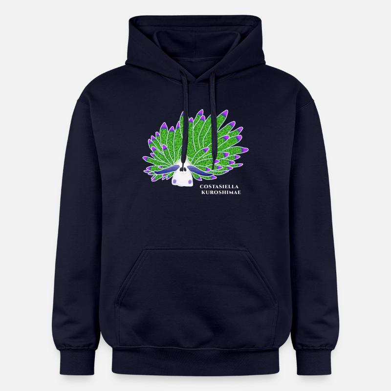 Escargot De Mouton Feuille, Dessin - Sweat à capuche Softstyle® Gildan Unisexe - bleu marine