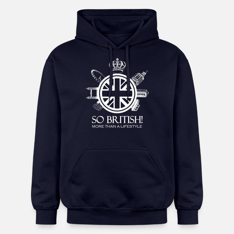 SO BRITISH White version - Sweat à capuche Softstyle® Gildan Unisexe - bleu marine
