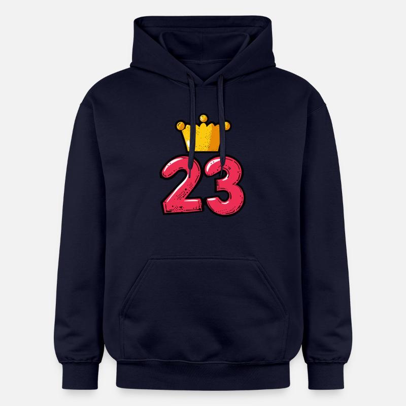 Couronne à 23 chiffres - Sweat à capuche Softstyle® Gildan Unisexe - bleu marine