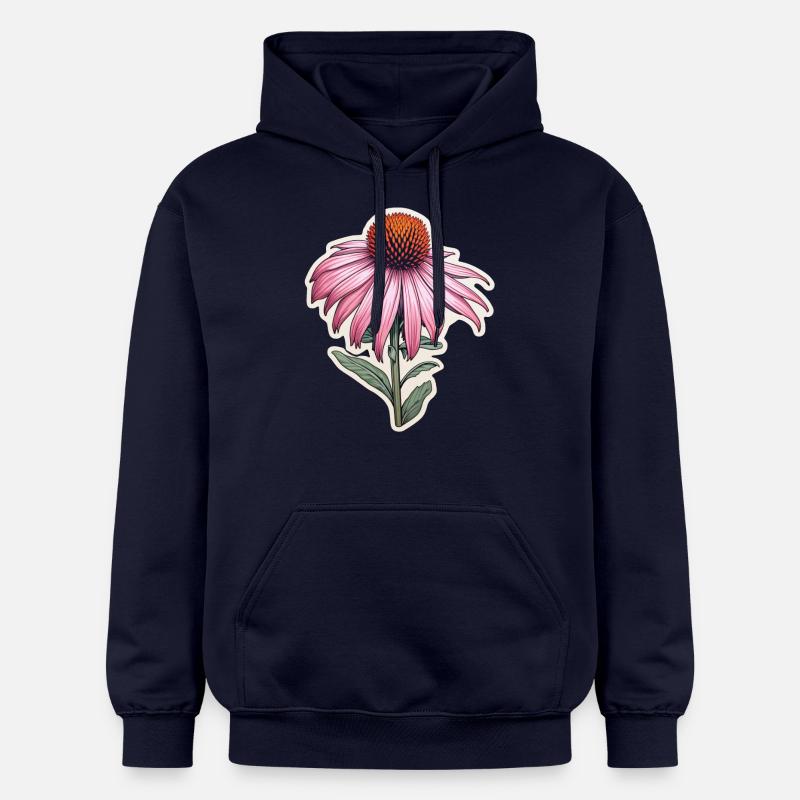 Échinacée plante 1 fleur - Sweat à capuche Softstyle® Gildan Unisexe - bleu marine