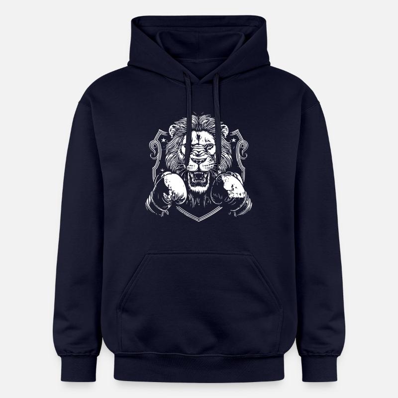 Lion Boxer Boxe MMA - Sweat à capuche Softstyle® Gildan Unisexe - bleu marine