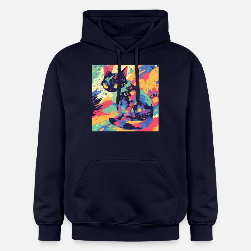 Chat, Motif De Chat - Sweat à capuche Softstyle® Gildan Unisexe - bleu marine