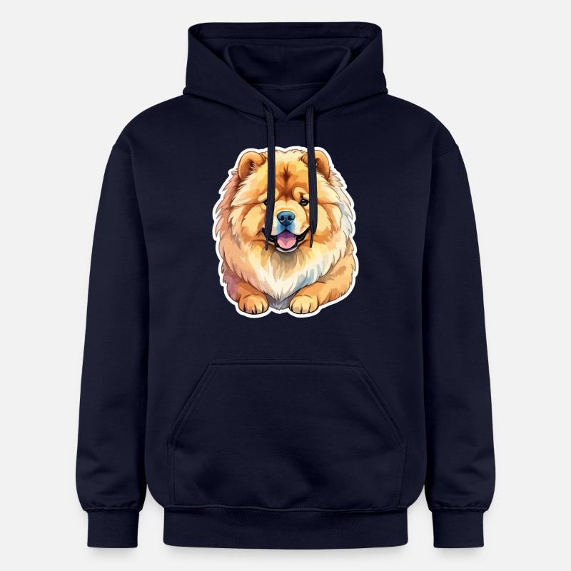 Chow Chow Aquarelles - Sweat à capuche Softstyle® Gildan Unisexe - bleu marine