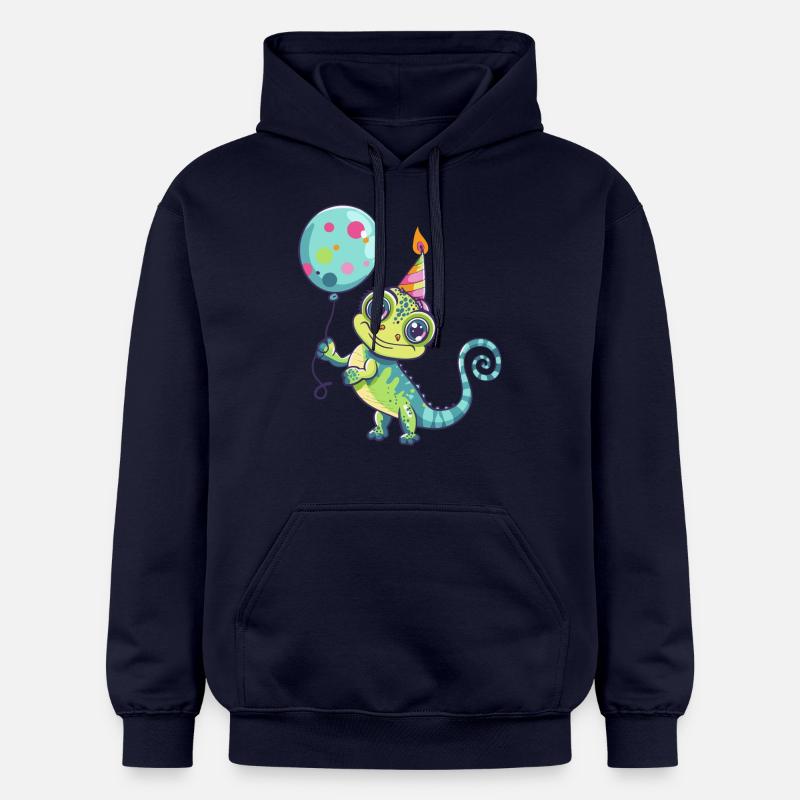 Bande dessinée d’anniversaire caméléon - Sweat à capuche Softstyle® Gildan Unisexe - bleu marine