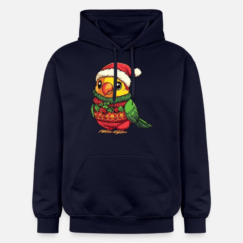 Bande dessinée de Noël perroquet - Sweat à capuche Softstyle® Gildan Unisexe - bleu marine