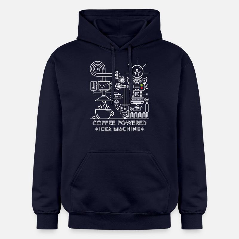 Coffee powered Idea Machine - Sweat à capuche Softstyle® Gildan Unisexe - bleu marine