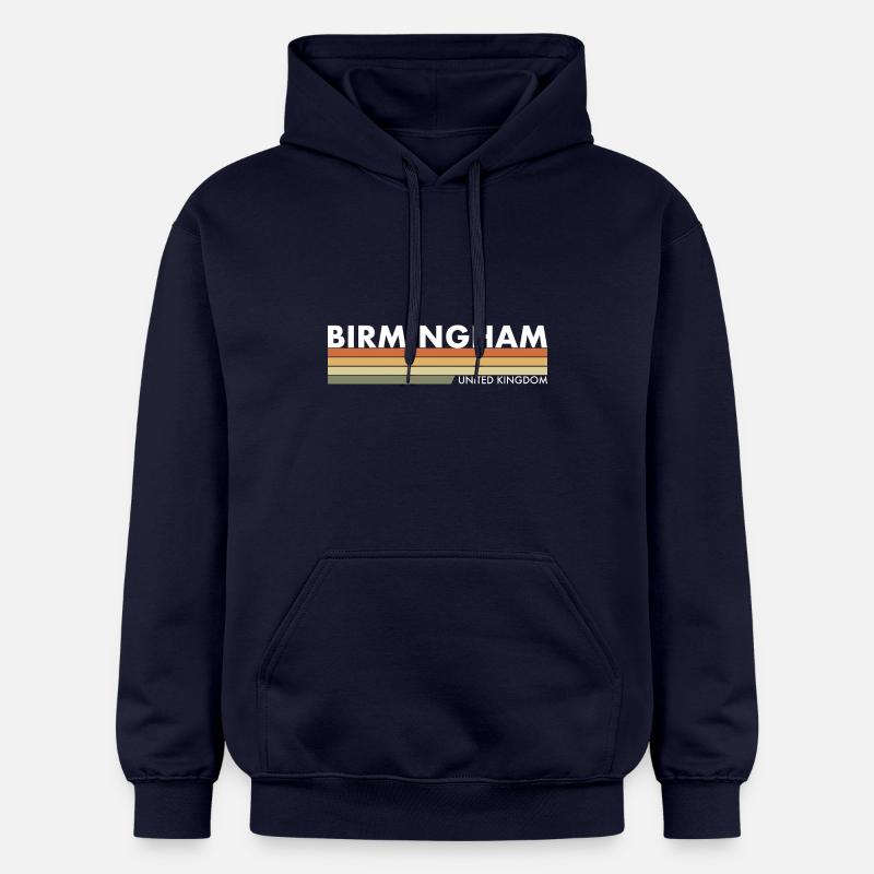 Birmingham, Royaume-Uni, Britannique, Anglais - Sweat à capuche Softstyle® Gildan Unisexe - bleu marine