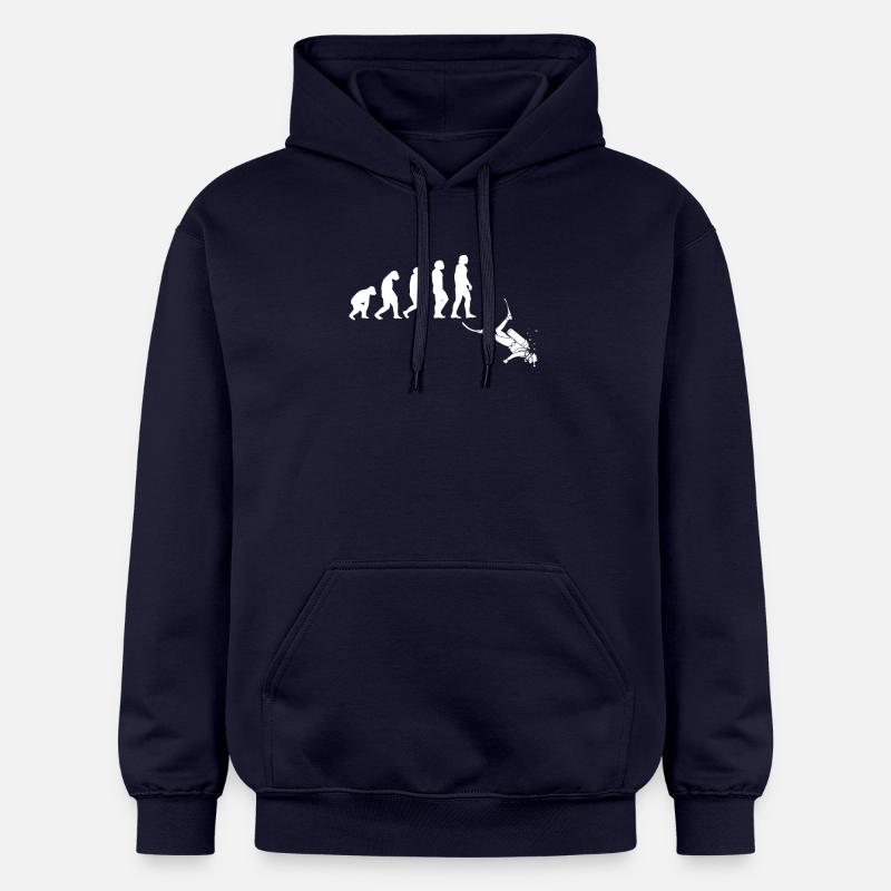 Tshirt évolution plongeur - Sweat à capuche Softstyle® Gildan Unisexe - bleu marine