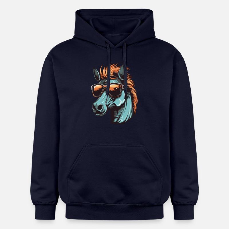 Tête de cheval Cool - Sweat à capuche Softstyle® Gildan Unisexe - bleu marine