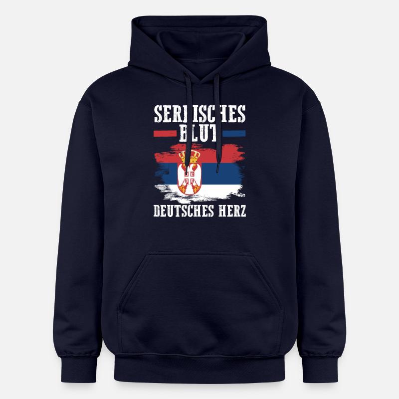 Serbe Serbe Allemagne Serbie - Sweat à capuche Softstyle® Gildan Unisexe - bleu marine