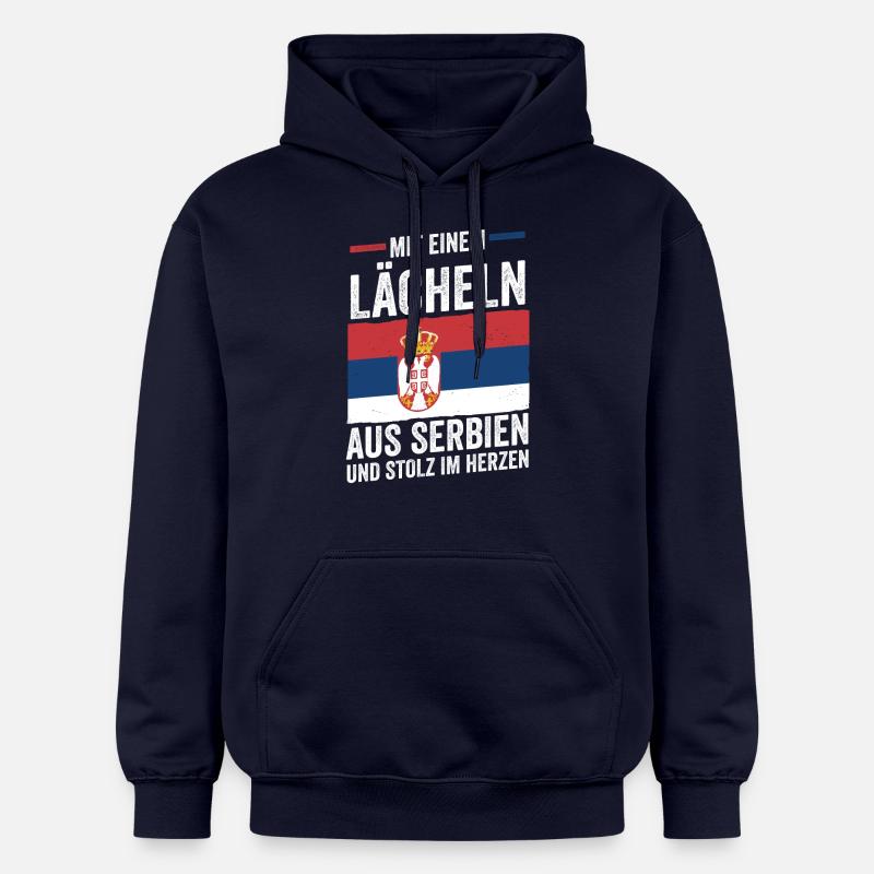 Serbe Serbe Serbie - Sweat à capuche Softstyle® Gildan Unisexe - bleu marine