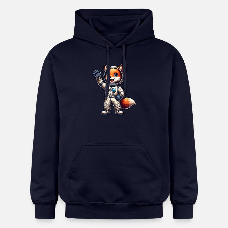 Astronaute Fox Espace Cosmonaute Univers - Sweat à capuche Softstyle® Gildan Unisexe - bleu marine