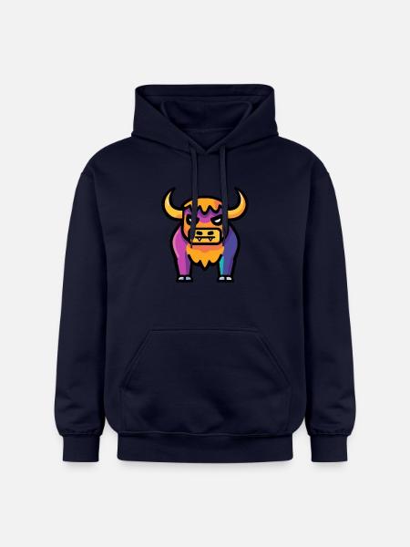 Stier Halloween Tier - Gildan Unisex Softstyle® Midweight Hoodie - Navy