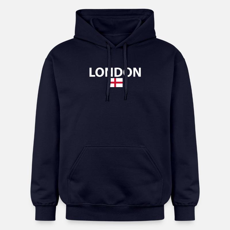 Londres Angleterre Anglais Drapeau Anglais - Sweat à capuche Softstyle® Gildan Unisexe - bleu marine