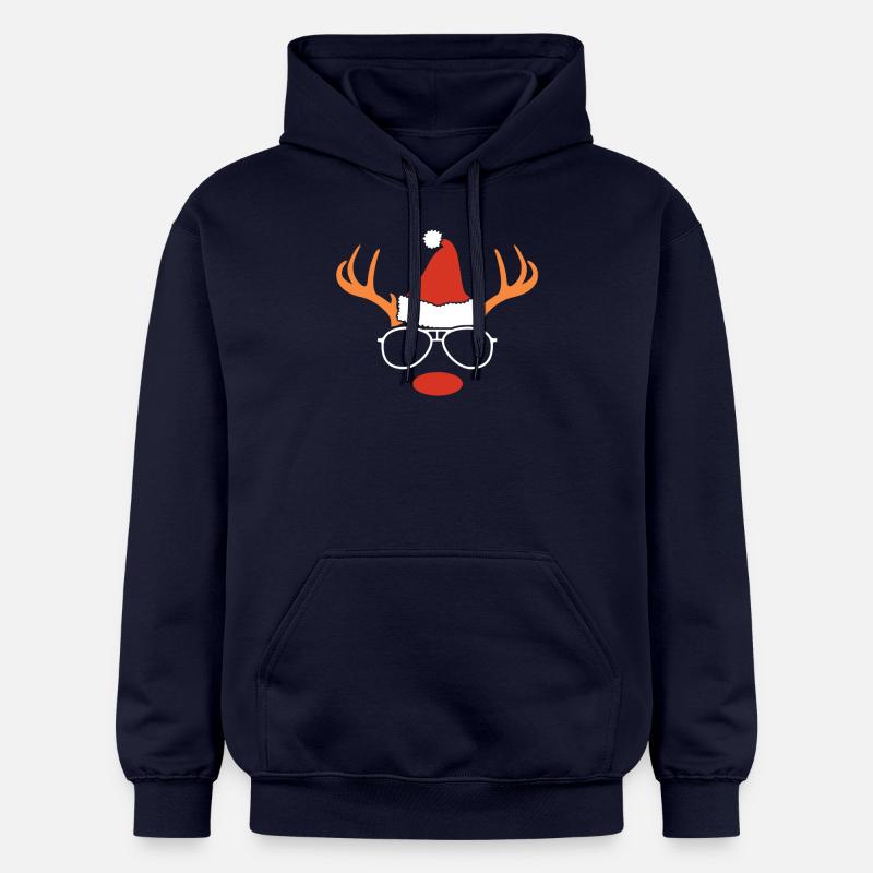 Père Noël Renne de Noël - Sweat à capuche Softstyle® Gildan Unisexe - bleu marine