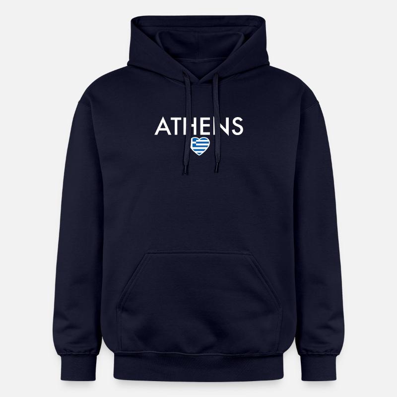 Athènes Grèce Drapeau grec Grec - Sweat à capuche Softstyle® Gildan Unisexe - bleu marine